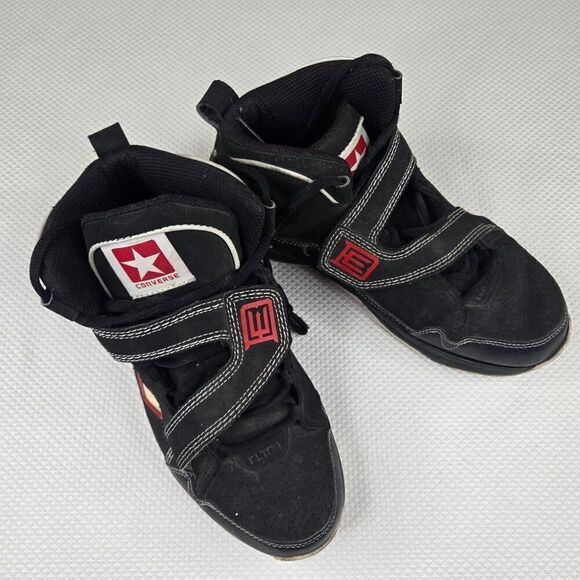 Converse Elton 76ers Player High Top Sneakers Mens Size 9 Black Red - Picture 8 of 11